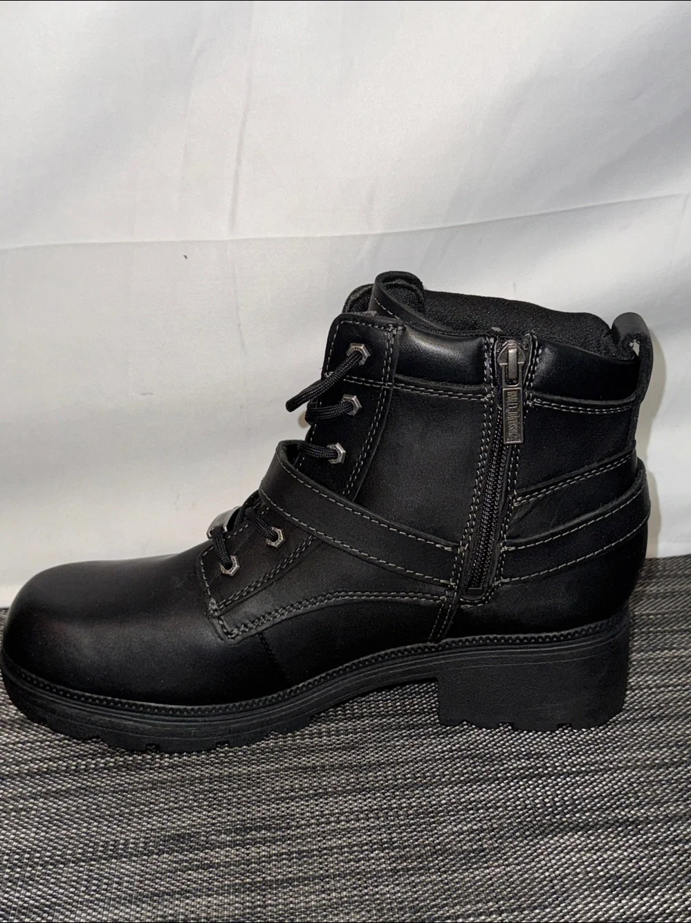 Harley Davidson Women's Tegan Lace Moto Boots - Round Toe